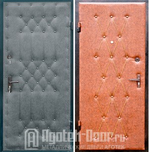 Железная дверь - отделка дутая Винилискожа с двух сторон